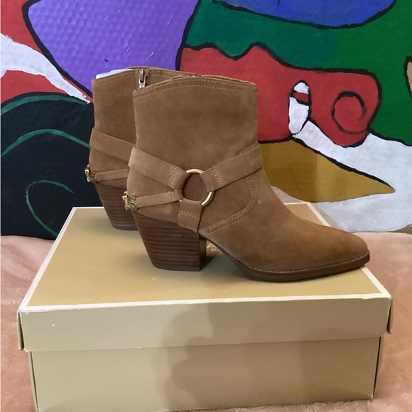 MICHAEL Michael Kors Tan Suede Ankle Booties - Picture 1 of 7